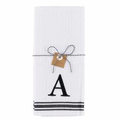 Best deal 🎁 Mud Pie Waffle Weave Initial Kitchen Towel, Set Of 2 ❤️