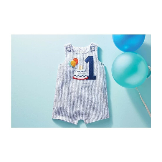 Promo π Mud Pie Baby Boys 12-18 Months First π₯³ Birthday Seersucker Jon Jon Shortall Blue/white β¨ 4 Promo π Mud Pie Baby Boys 12-18 Months First π₯³ Birthday Seersucker Jon Jon Shortall Blue/white β¨ - Image 2