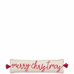 Hot Sale 😍 Mud Pie Holiday Embroidered Merry ❄ Christmas Long Pillow ✔️