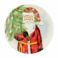 Discount 🧨 Mud Pie Holiday Round Santa And Tree Salad Plates, Set Of 2 Natural 🛒 -Mud Pie Store unnamed file 127