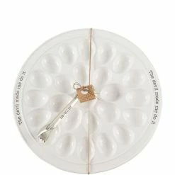 Budget ❤️ Mud Pie Round Devil Made Me Do It Egg Platter Serving Set ⌛ -Mud Pie Store unnamed file 142