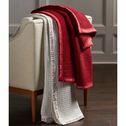 Outlet 👏 Mud Pie Circa Collection Twas The Night Poem Trim Waffle Throw Red 🎁 -Mud Pie Store unnamed file 15