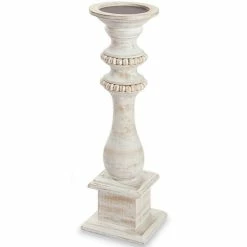 Best deal 👏 Mud Pie Classic White-Washed Beaded Candlestick ❤️ -Mud Pie Store unnamed file 158