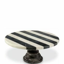 Best Sale ✔️ Mud Pie Black And White Marble Cake Pedestal 😍