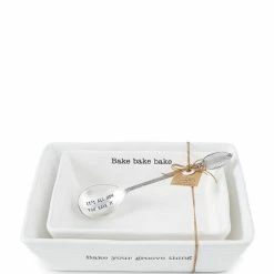 Outlet 👍 Mud Pie Nested Baker 2-Piece Set White 🌟