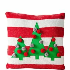 Best Pirce ✨ Mud Pie Holiday ❄ Christmas Tree Striped Pillow ⭐