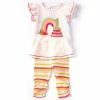 Best deal ⌛ Mud Pie Baby 👧 Girls 12-18 Months Flutter-Sleeve 1st 🎂 Birthday Applique Tunic & Striped Ruched Hem Leggings Set Pink Multi 🎁 -Mud Pie Store unnamed file 236