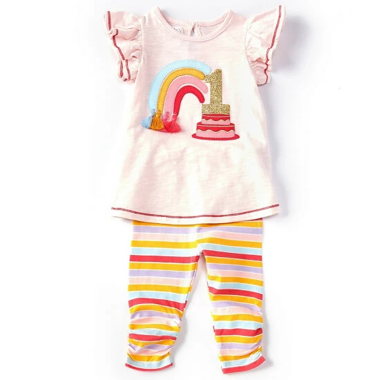 Best deal ⌛ Mud Pie Baby 👧 Girls 12-18 Months Flutter-Sleeve 1st 🎂 Birthday Applique Tunic & Striped Ruched Hem Leggings Set Pink Multi 🎁 3 Best deal ⌛ Mud Pie Baby 👧 Girls 12-18 Months Flutter-Sleeve 1st 🎂 Birthday Applique Tunic & Striped Ruched Hem Leggings Set Pink Multi 🎁