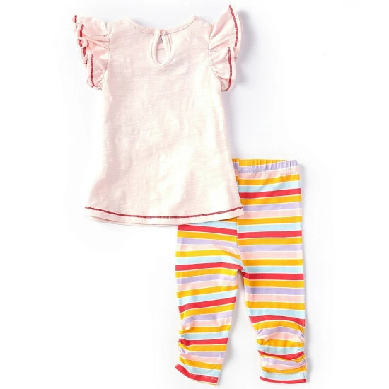 Best deal ⌛ Mud Pie Baby 👧 Girls 12-18 Months Flutter-Sleeve 1st 🎂 Birthday Applique Tunic & Striped Ruched Hem Leggings Set Pink Multi 🎁 4 Best deal ⌛ Mud Pie Baby 👧 Girls 12-18 Months Flutter-Sleeve 1st 🎂 Birthday Applique Tunic & Striped Ruched Hem Leggings Set Pink Multi 🎁 - Image 2