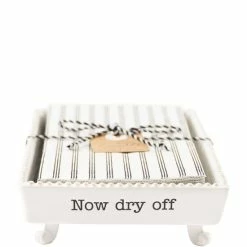 Best reviews of 🧨 Mud Pie Circa Paper Guest Towel & Footed Holder Set White 🎉