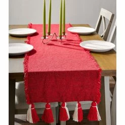 Deals 🧨 Mud Pie Holiday Circa Red Ponchaa Runner 💯