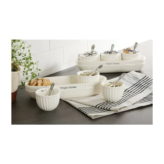 New π₯° Mud Pie Circa Dip And Cracker Bowl Set 𧨠4 New π₯° Mud Pie Circa Dip And Cracker Bowl Set 𧨠- Image 2