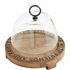 Discount ⭐ Mud Pie Festive Fall Collection Distress Wood Sentiment Gather Together Cloche Cake Dome 💯