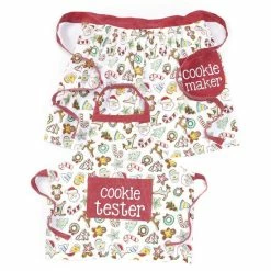Cheapest 🔥 Mud Pie Mommy & Me 🎄 Christmas Cookies Aprons Coordinating Set Red 🌟