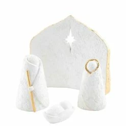 New 🤩 Mud Pie Holiday Paper-Mache 4-Piece Nativity Set 🧨