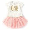 Best Pirce 👏 Mud Pie Baby 👧 Girls 12-18 Months Short-Sleeve First 🎂 Birthday Dotted Tee & Sequin Tutu Set Pink/cream/gold 🥰 -Mud Pie Store unnamed file 390
