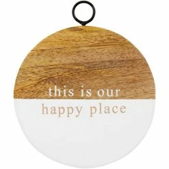 Best Sale 🔔 Mud Pie Happy Wood Coaster Set Dark Beige ❤️ -Mud Pie Store unnamed file 401