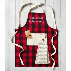 New 👏 Mud Pie Holiday Buffalo Check Apron With Towel 🔥 -Mud Pie Store unnamed file 408