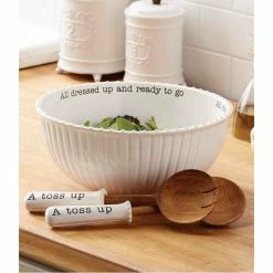 Outlet 😉 Mud Pie Circa Ceramic Salad Bowl & Wood Server Set 🔔 -Mud Pie Store unnamed file 42