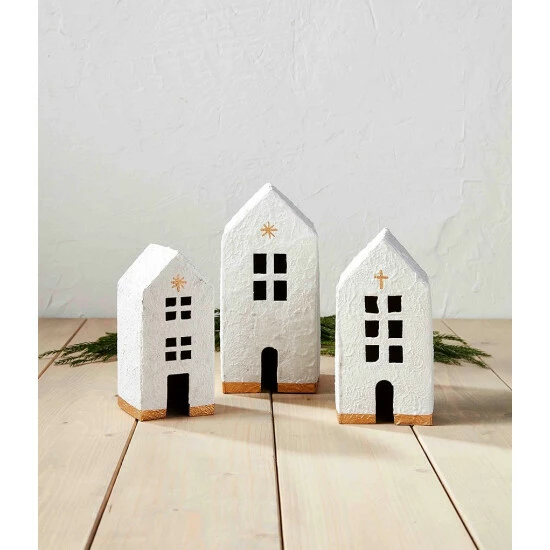Top 10 β€οΈ Mud Pie Holiday Paper Mache Gold House 3-Piece Set π― 4 Top 10 β€οΈ Mud Pie Holiday Paper Mache Gold House 3-Piece Set π― - Image 2