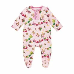 Promo ✨ Mud Pie Baby 👧 Girls Newborn-9 Months Toyland Long-Sleeve Footed Coverall Pink 🤩