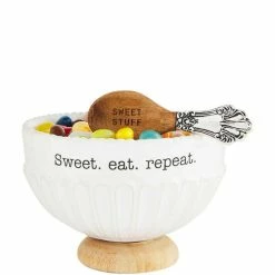 Best Pirce ✔️ Mud Pie Circa Repeat 🍬 Candy Dish & Scoop Set White 🎁