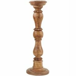 Discount ✔️ Mud Pie Pine Hill Collection Beaded Wood Candlesticks Brown 🤩 -Mud Pie Store unnamed file 52