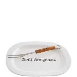Best Sale 😀 Mud Pie Grill Sergeant Platter With Skewer Fork ⭐
