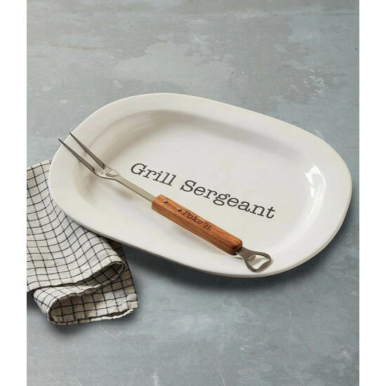 Best Sale π Mud Pie Grill Sergeant Platter With Skewer Fork β 4 Best Sale π Mud Pie Grill Sergeant Platter With Skewer Fork β - Image 2