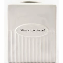 Outlet 🎉 Mud Pie Circa What's The Tissue? Tissue Box Holder White 👏