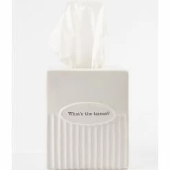 Outlet 🎉 Mud Pie Circa What's The Tissue? Tissue Box Holder White 👏 -Mud Pie Store unnamed file 573