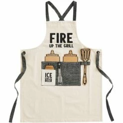 Deals 😉 Mud Pie Circa Collection #double;Fire Up The Grill#double; Apron With Removable Bottle Opener 😉