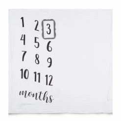 Best Pirce ❤️ Mud Pie Baby Milestone Photo Blanket White 🔥