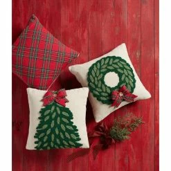 Best reviews of 👏 Mud Pie Classic 🎅 Christmas Collection Wreath Hooked Wool Pillow White/green 🌟 -Mud Pie Store unnamed file 59