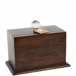 Brand new 🌟 Mud Pie Doorknob Mango Wood Recipe Card Box 😍