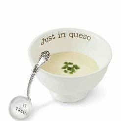 Best deal 👏 Mud Pie Just In Queso Ceramic & Silver 2-Piece Dip Set 💯