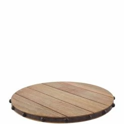 Hot Sale 🔔 Mud Pie Wood Metal Bead Rim Lazy Susan 🎉