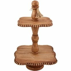 Flash Sale 💯 Mud Pie Wood Beaded Tiered Server 👍