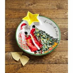 Deals 😍 Mud Pie Classic 🎁 Christmas Holiday Santa Tree Chip And Dip Bowl 🌟 -Mud Pie Store unnamed file 701