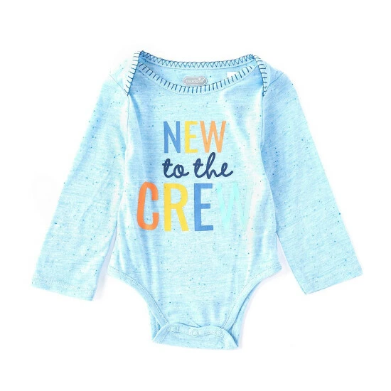 Wholesale π Mud Pie Baby Boys Newborn-6 Months Long-Sleeve New To The Crew Crawler Onesie Blue π 3 Wholesale π Mud Pie Baby Boys Newborn-6 Months Long-Sleeve New To The Crew Crawler Onesie Blue π