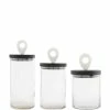 Deals ❤️ Mud Pie Mercantile Collection Black And White 3-Piece Glass Canister Set 💯 -Mud Pie Store unnamed file 704