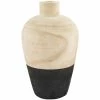 Buy ✨ Mud Pie Collection Two-Tone Paulownia Wood Decor Vase Dark Beige/black 😍
