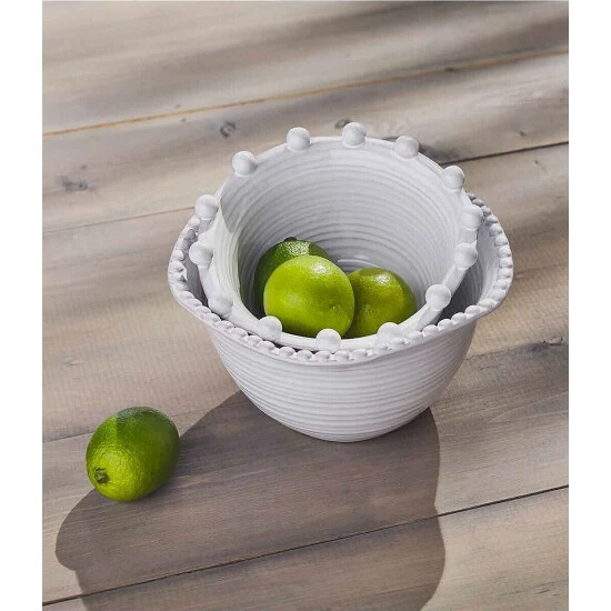 Cheap 𧨠Mud Pie Classic Beaded Nested Bowl Set White β 4 Cheap 𧨠Mud Pie Classic Beaded Nested Bowl Set White β - Image 2