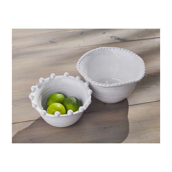 Cheap 𧨠Mud Pie Classic Beaded Nested Bowl Set White β 5 Cheap 𧨠Mud Pie Classic Beaded Nested Bowl Set White β - Image 3