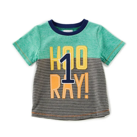 New π Mud Pie Baby Boys 12-18 Months Short-Sleeve 1st π Birthday Hooray Tee Green Multi π€© 3 New π Mud Pie Baby Boys 12-18 Months Short-Sleeve 1st π Birthday Hooray Tee Green Multi π€©