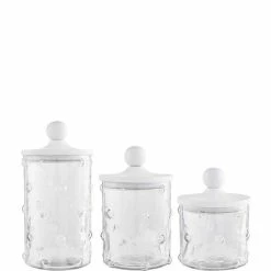 Top 10 🧨 Mud Pie Classic Home Collection Hobnail Glass Canisters, Set Of 3 ✔️