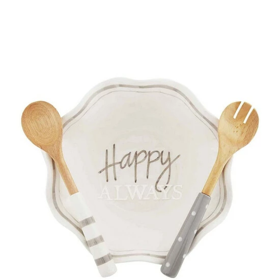 Cheapest ๐ Mud Pie Happy Always Serving Bowl Set White ๐ 3 Cheapest ๐ Mud Pie Happy Always Serving Bowl Set White ๐