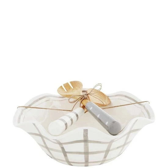 Cheapest ๐ Mud Pie Happy Always Serving Bowl Set White ๐ 4 Cheapest ๐ Mud Pie Happy Always Serving Bowl Set White ๐ - Image 2