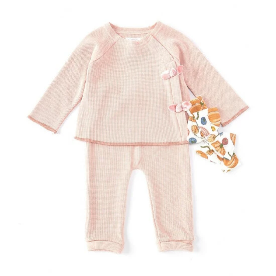 Budget π₯ Mud Pie Baby π§ Girls 3-12 Months Waffel Knit Long-Sleeve Kimono Top & Matching Leggings Set Pink β€οΈ 3 Budget π₯ Mud Pie Baby π§ Girls 3-12 Months Waffel Knit Long-Sleeve Kimono Top & Matching Leggings Set Pink β€οΈ
