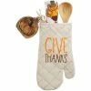 Wholesale 🥰 Mud Pie Festive Fall Collection Give Thanks Oven Mitt Set 🔔